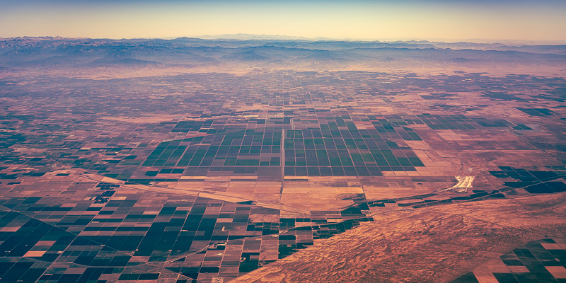 aerial photo of central California farmland